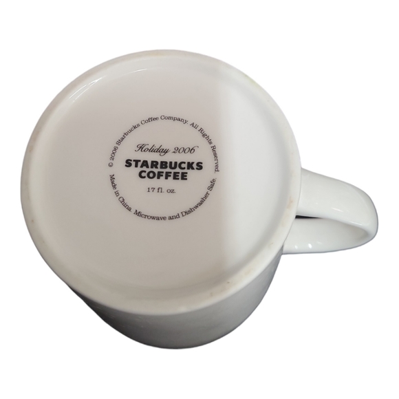 Starbucks Christmas Tree Coffee Mug Cup Holiday 2006 17 fl oz Green and White - Picture 8 of 9
